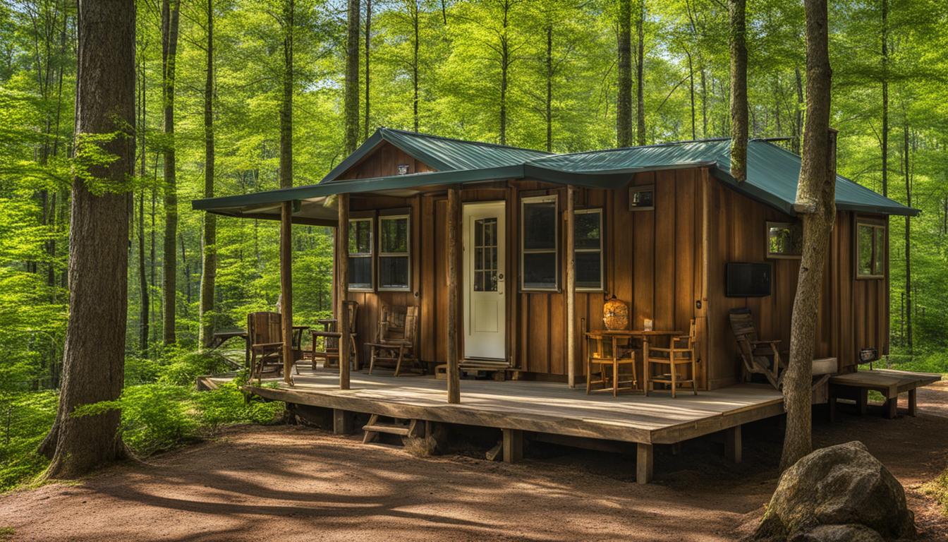 camper cabin at Kiser Lake State Park