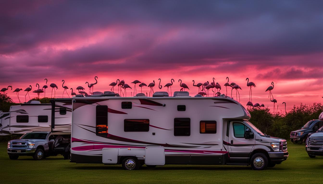 newcomers' perspective on flamingos in RV parks